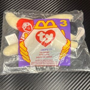 Ty Beanie Baby Chops - Cream and Red
